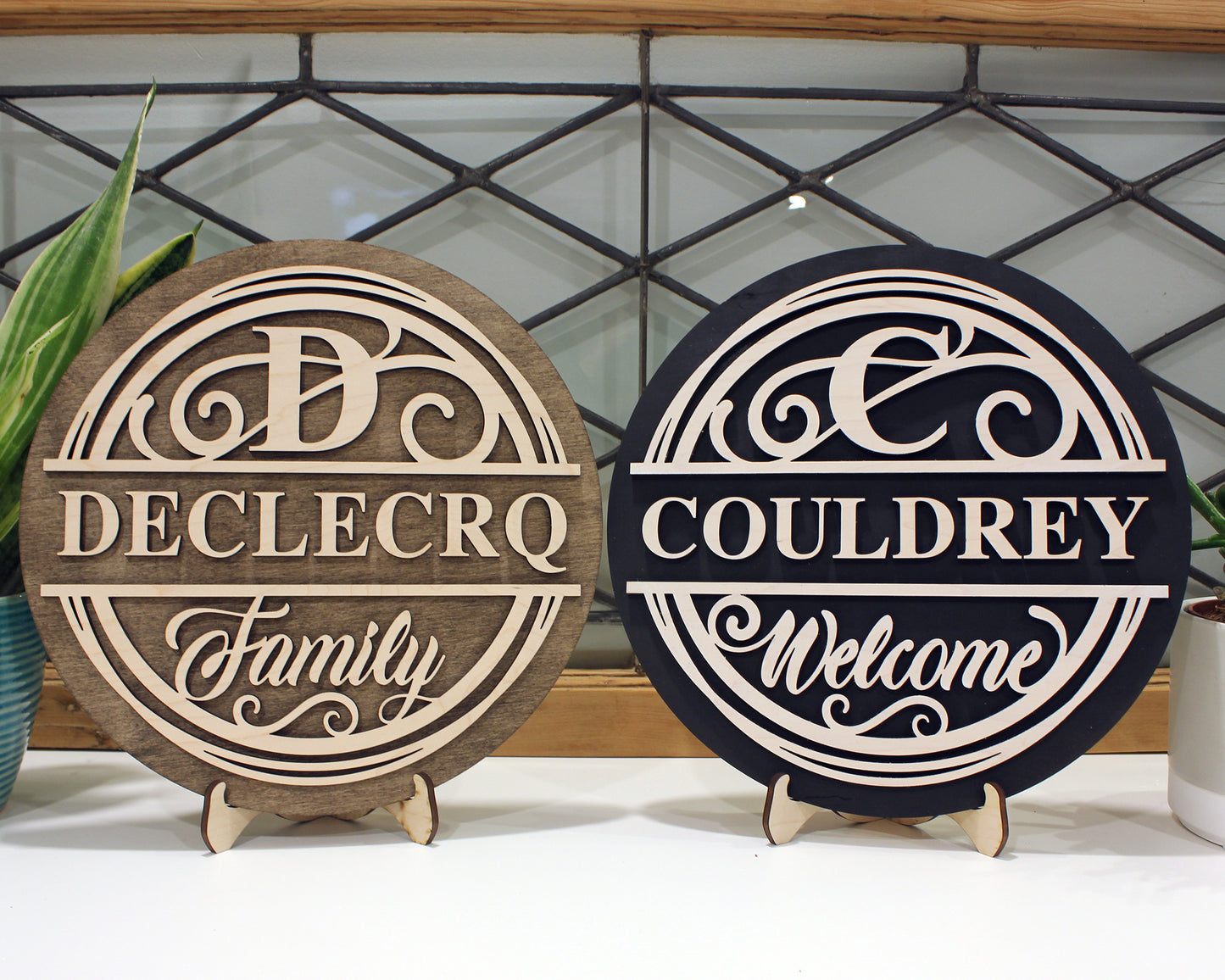 Personalized Sign, Monogram Sign, Split Name Sign