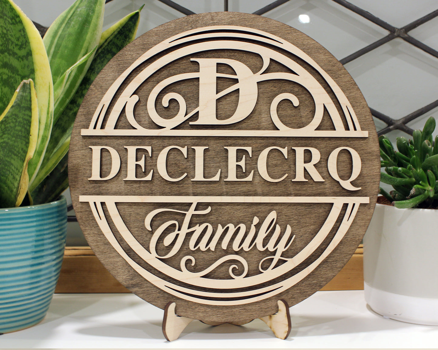 Personalized Sign, Monogram Sign, Split Name Sign